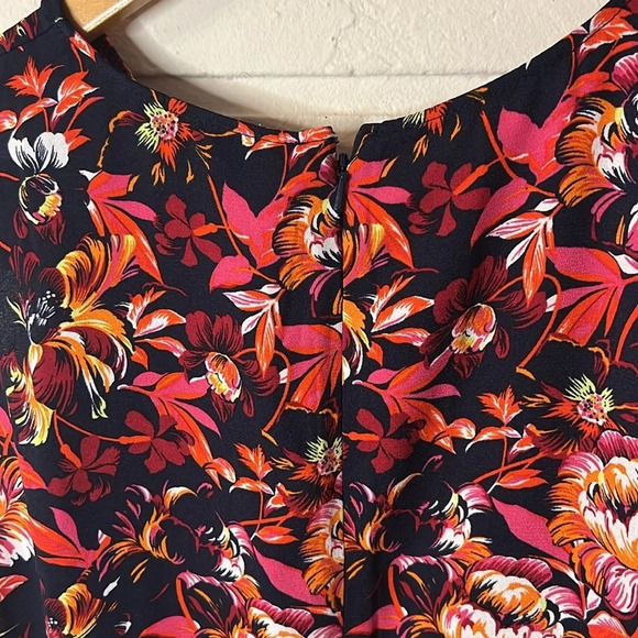 Halogen Navy Blue and Floral A-Line Dress, Women’s Size Medium - Picture 7 of 8